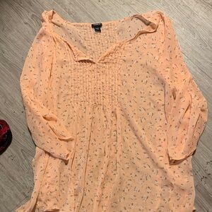 Zara Light Orange Floral Blouse